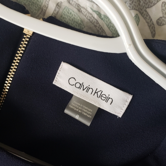 Calvin Klein Navy Blue Sheath Dress NWT SIZE 8 - Picture 3 of 16